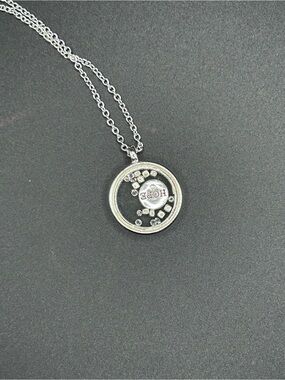 Hope Circle Silver-Tone Charm Necklace